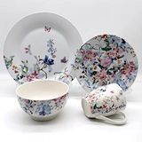 Watercolor Floral & Butterfly Porcelain Dinnerware Set